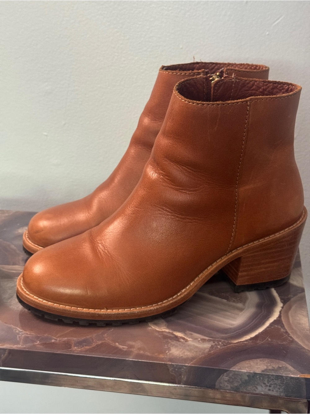 Women's Tan Leather Ankle Boots - Portland leather goods - Picture 2 of 10